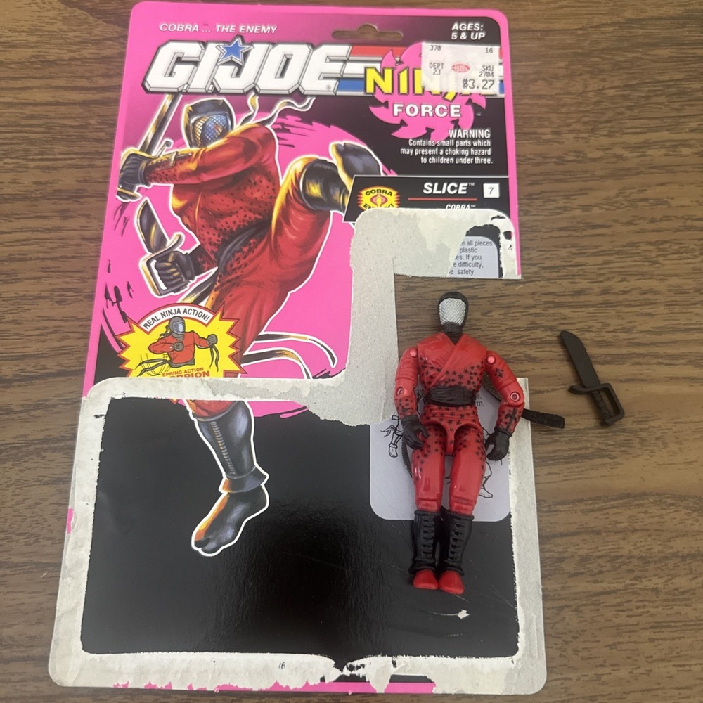 GI Joe Slice Ninja Force 1992 Vintage ARAH Figure With File Card And 1 Accessory
